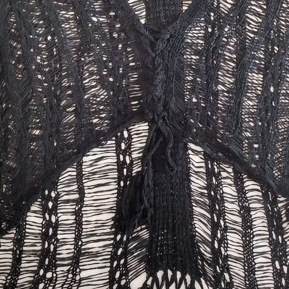 Umgee Kimono Size M / L Duster Topper Coverup Open Front Cardigan Crochet Knit - Picture 5 of 16